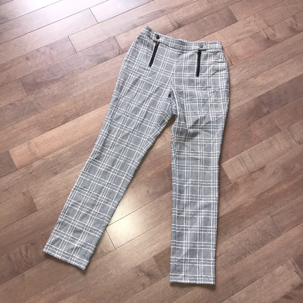 High Waisted Plaid Trousers - image 1